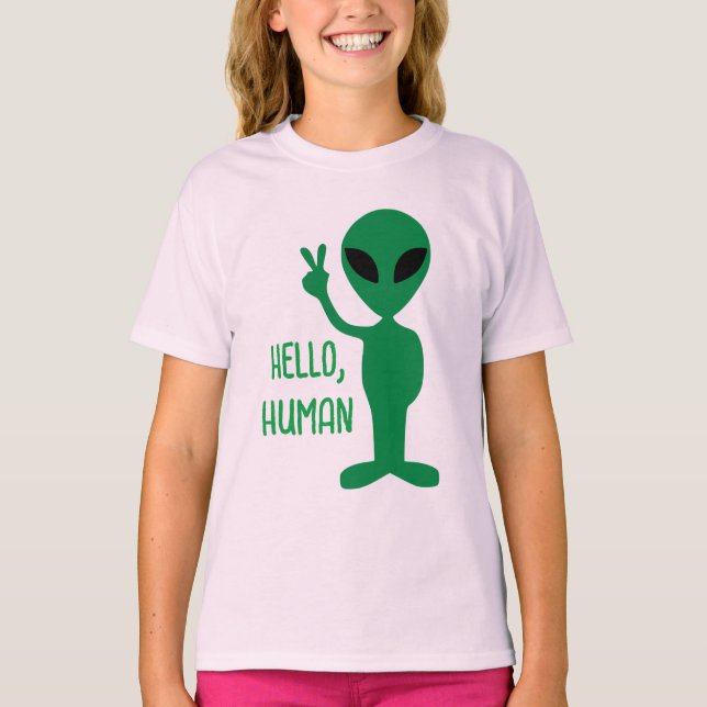 T-shirt Alien - Hello Human (Devant)