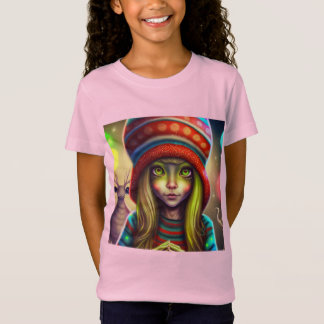T-Shirt Alien Hippie Girl Gift.