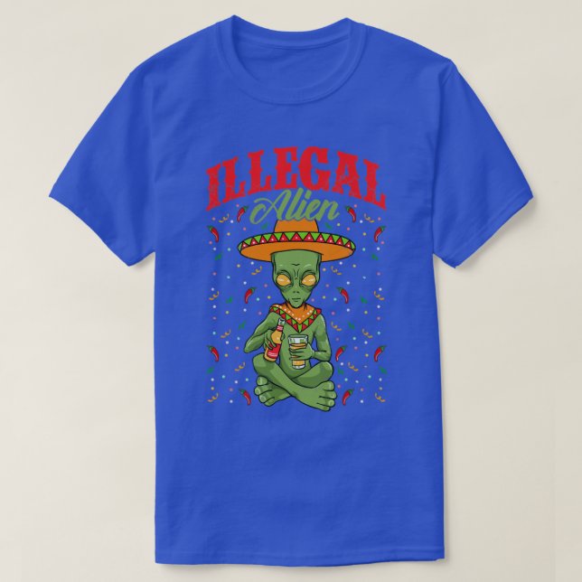 T-shirt Alien illégal Cinco de Mayo Sci Fi (Design devant)