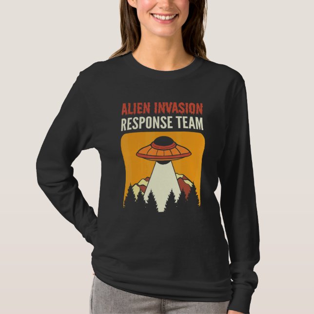 T-shirt Alien Invasion Response Team Aliens UFO (Devant)