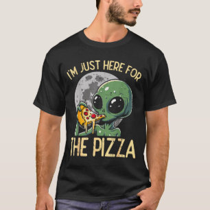 T-shirt Alien Je Suis Ici Pour Zza Nourriture Drôle Snack