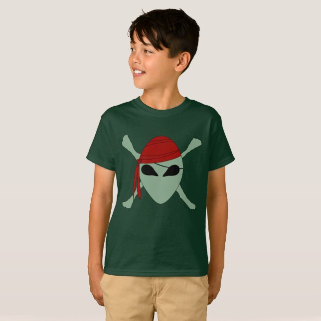 T-shirt Alien Jolly roger pirate (Devant entier)
