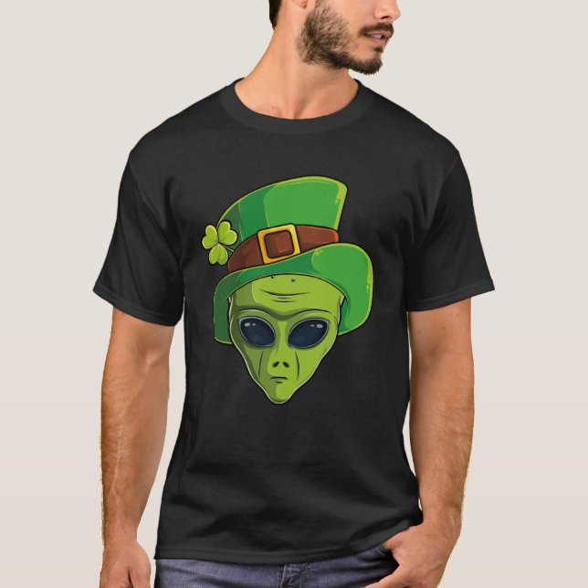 T-shirt Alien Leprechaun St Patrick s Day Shamrock irlanda (Devant)