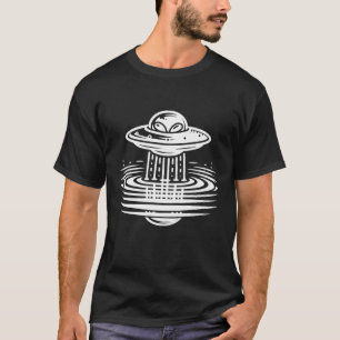 T-shirt Alien noir et blanc en OVNI Ai art
