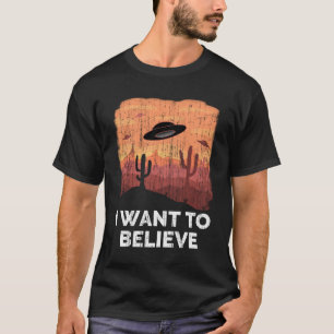T-shirt Alien OVNI Enduction Je Veux Croire Roswell Vint