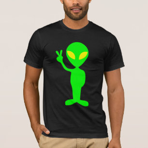 T-SHIRT ALIEN PEACE FUNNY