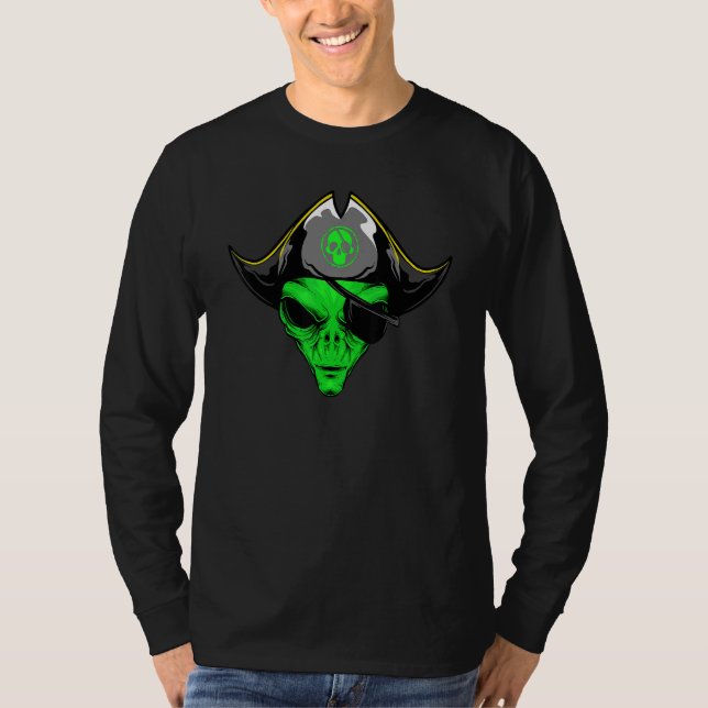 T-shirt Alien Pirate Hat  Halloween Costume (Devant)
