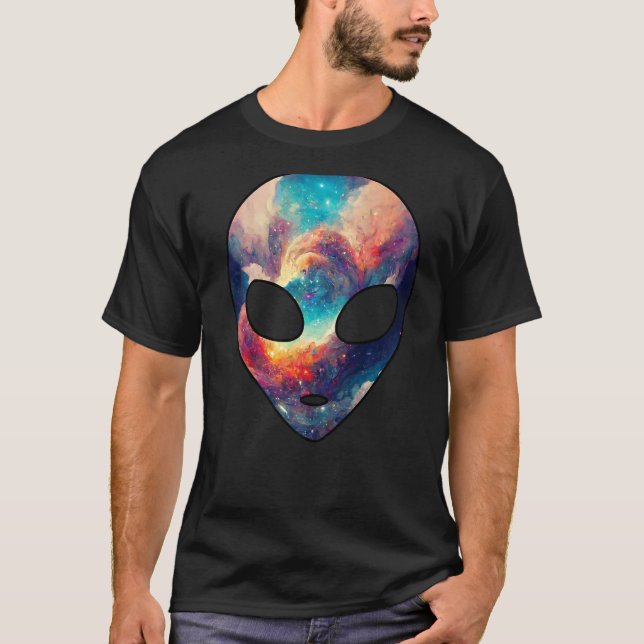 T-shirt Alien psychédélique Tête Nebula Galaxy Espace extr (Devant)