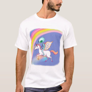 T-shirt Alien riding a Pegasus