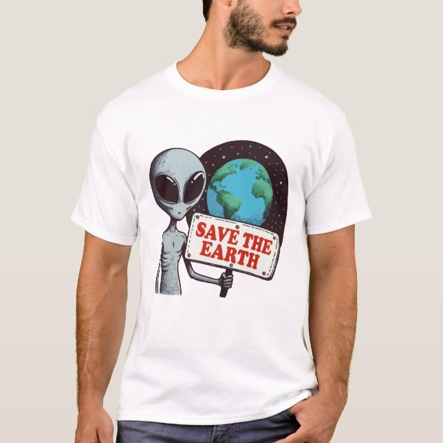 T-shirt Alien Sauve La Terre (Devant)