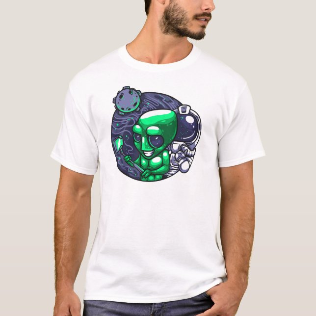 T-shirt Alien Selfie Snap Pour Astronome Enseignant Ventil (Devant)