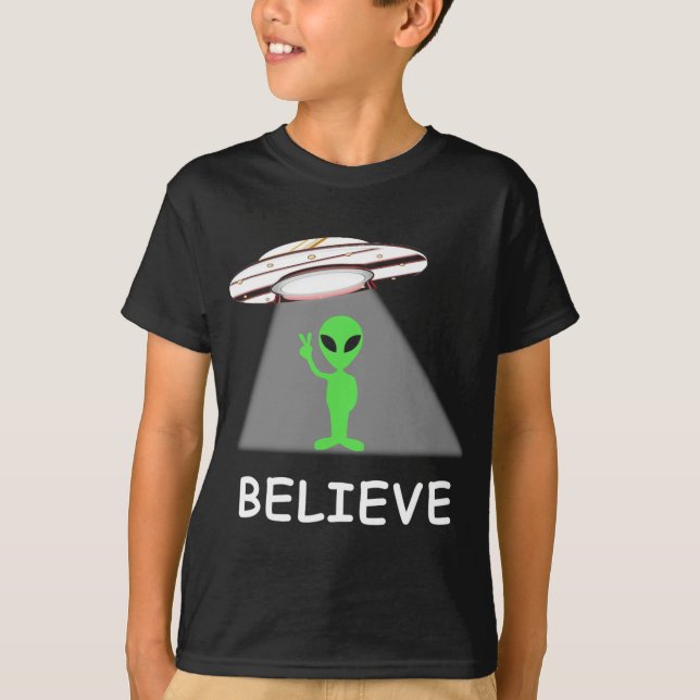 T-shirt Alien Shirt - I Believe New Cool Ufo  (Devant)