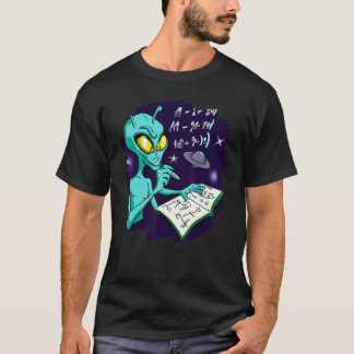 T-shirt Alien Studying Solving Math Science Physics Equati