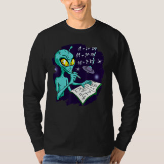 T-shirt Alien Studying Solving Math Science Physics Equati