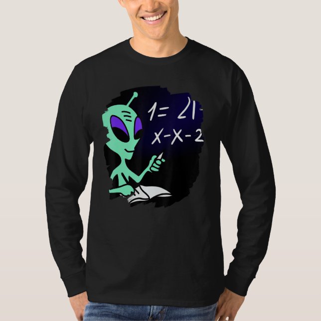 T-shirt Alien Studying Solving Math Science Physics Equati (Devant)