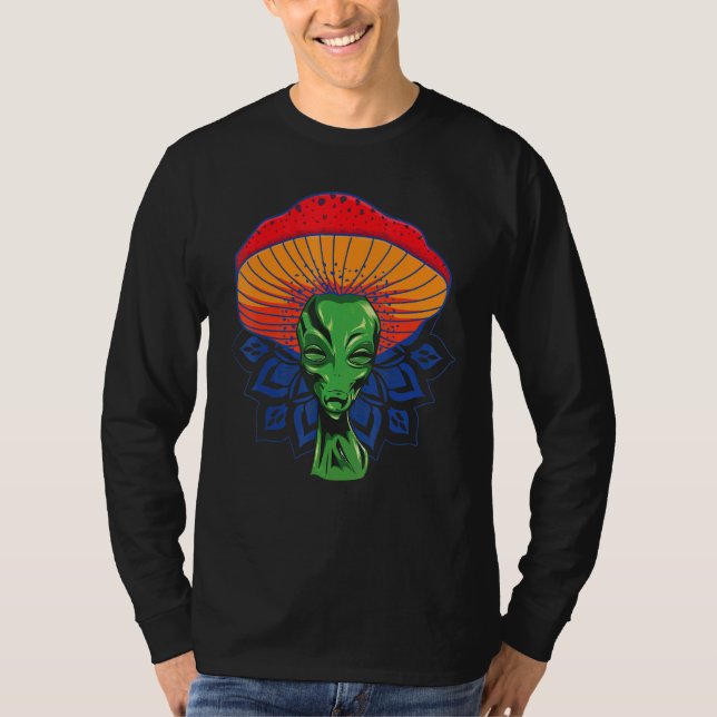 T-shirt Alien Tête De Champignons Pour Casquette Avec Mand (Devant)