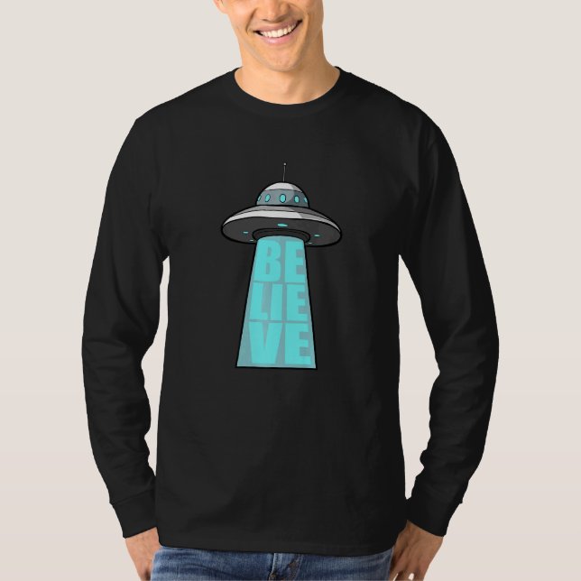 T-shirt Alien UFO Believe  (Devant)