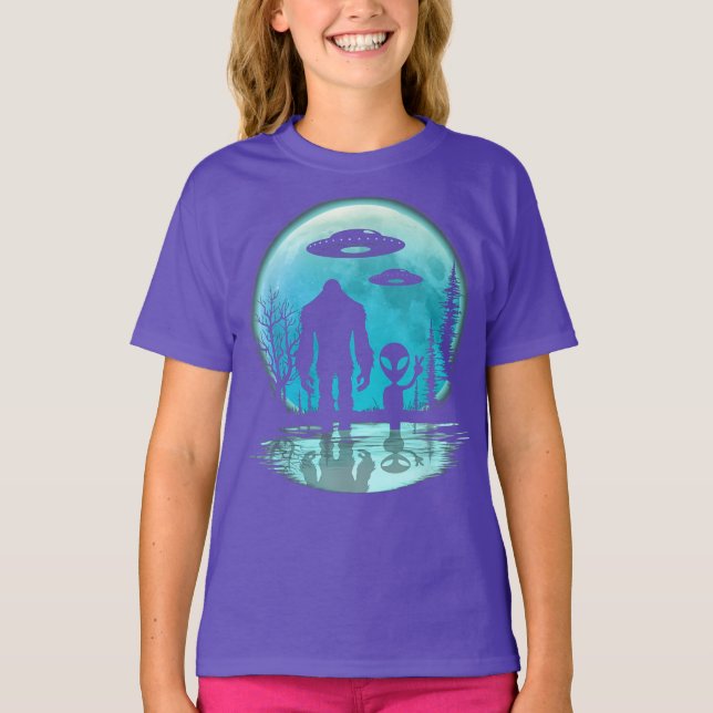 T-shirt Alien UFO Bigfoot (Devant)