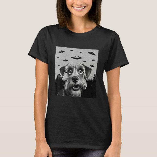 T-shirt Alien UFO  Cesky Terrier Dog  Men Women Kids (Devant)