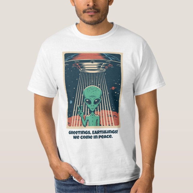 T-shirt Alien UFO de texte personnalisé (Devant)