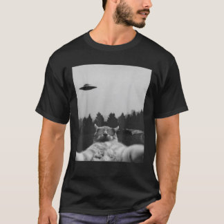 T-shirt Alien UFO drôle Chat Galaxy Chat Tee Chat Graphic 