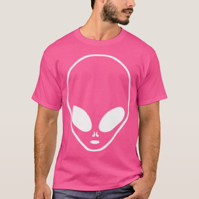 T-shirt Alien Ufo Face Sur Poche (Devant)
