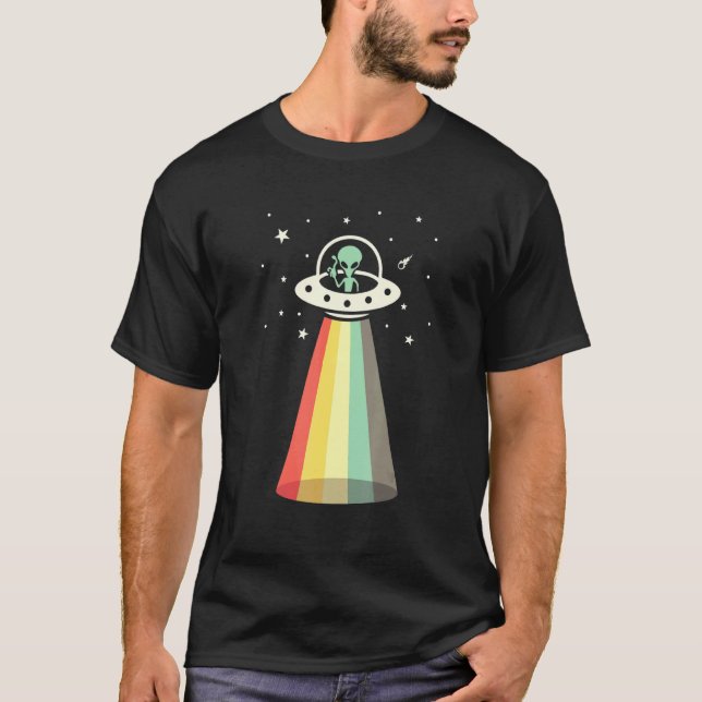 T-shirt Alien Ufo Galaxy Retro Science Fiction (Devant)