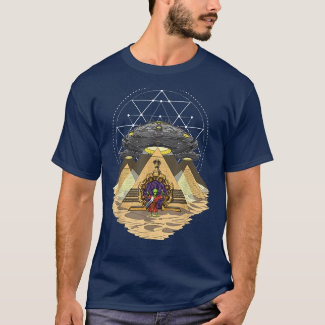 T-shirt Alien UFO Pyramide Ancien (Devant)