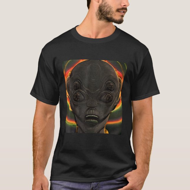 T-shirt Alien UFO UAP 51 zone grise de ce monde créer (Devant)