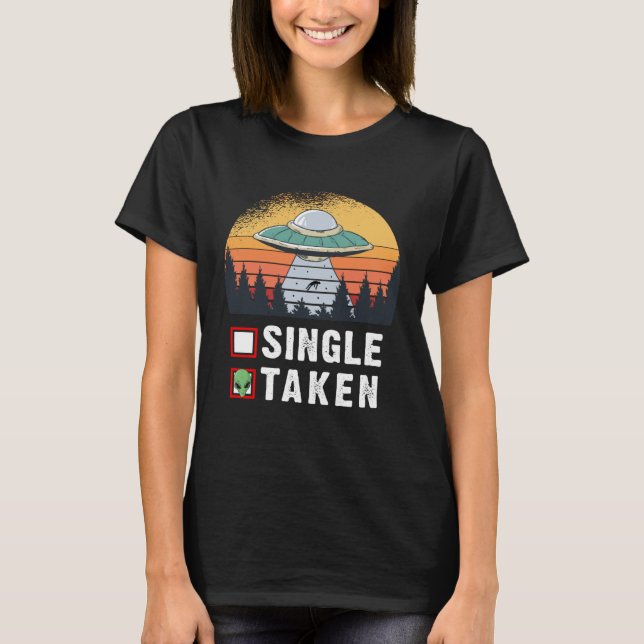 T-shirt Alien unique ou pris OVNI Saint Valentin (Devant)