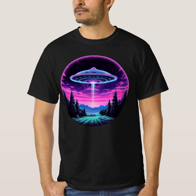 T-shirt Alien vaisseau spatial rétro futuriste (Devant)