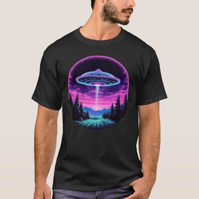 T-shirt Alien vaisseau spatial rétro futuriste (Devant)