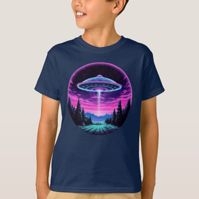 T-shirt Alien vaisseau spatial rétro futuriste (Devant)