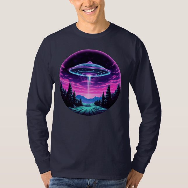 T-shirt Alien vaisseau spatial rétro futuriste (Devant)
