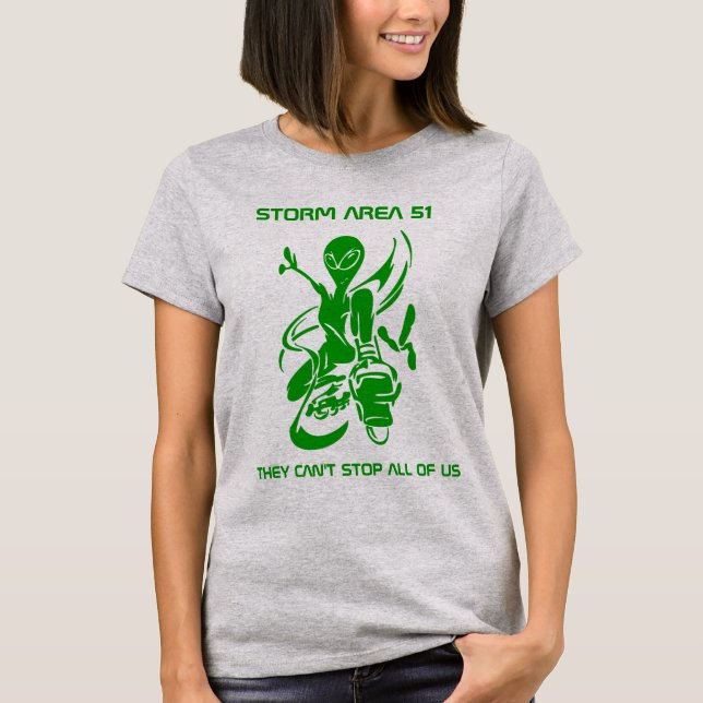 T-shirt Alien vert de la zone tempête 51 (Devant)