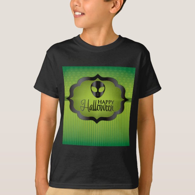 T-shirt Alien vert d'Halloween (Devant)