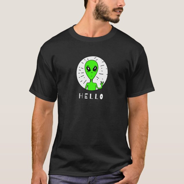 T-shirt Alien vert effrayant (Devant)