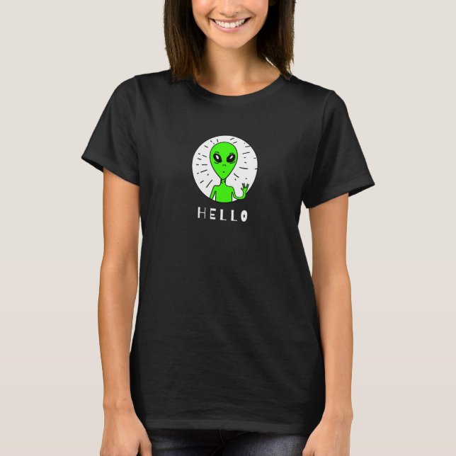 T-shirt Alien vert effrayant (Devant)