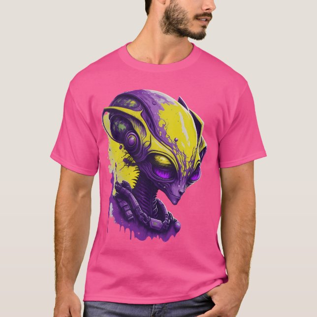 T-shirt Alien violet (Devant)