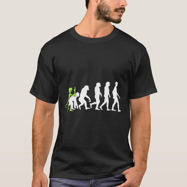 T-shirt ALIENATIONS Évolution humaine Alien Graphique (Devant)