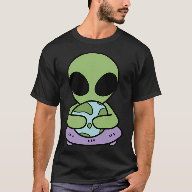 T-shirt Aliens Aimer la planète Terre (Devant)