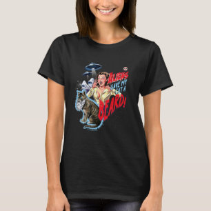 T-shirt Aliens Chat Barbe UFO Rétro Vintage Drôle Humour A