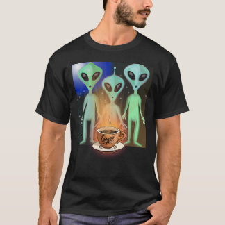 T-shirt Aliens Curieux d'une tasse de café