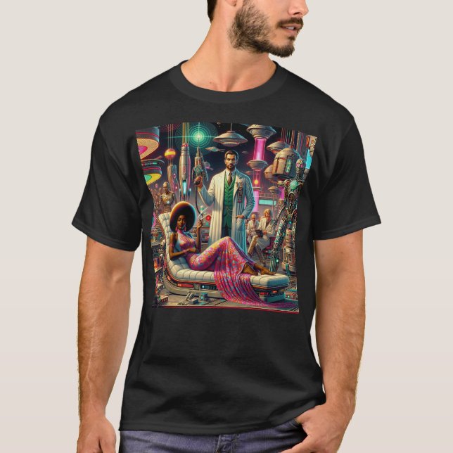 T-shirt Aliens de la science-fiction vintage (Devant)