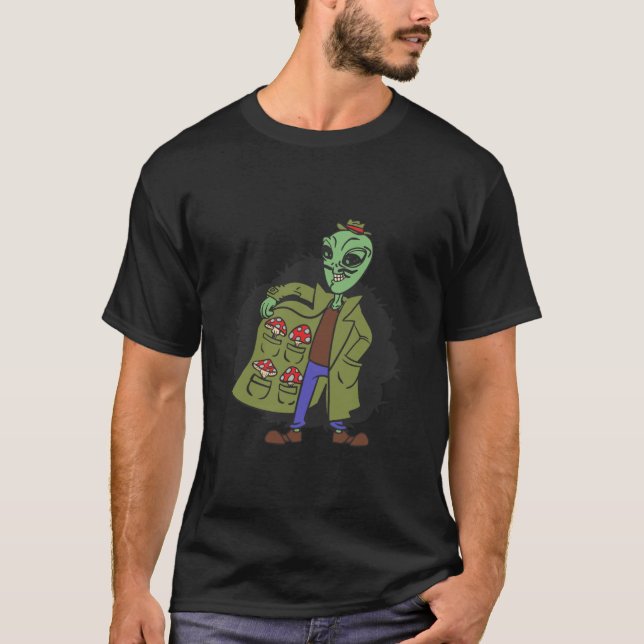 T-shirt aliens de l'espace aliens des champignons (Devant)