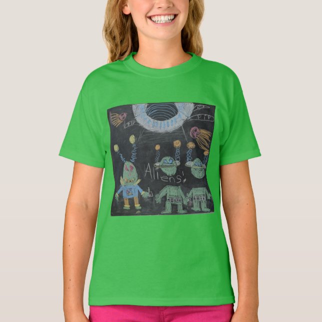 T-shirt Aliens de l'espace extra-atmosphérique par Yulia (Devant)
