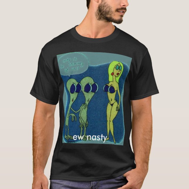 T-shirt aliens, ew méchant (Devant)