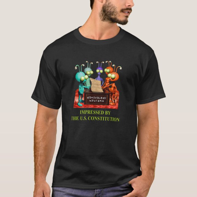 T-shirt Aliens Extraterrestres Martiens Constitution 5 M (Devant)