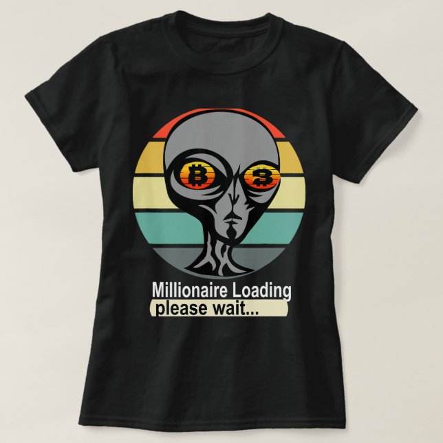 T-shirt Aliens Head CryptoCurrency Trader Futures Funny Bi (Design devant)