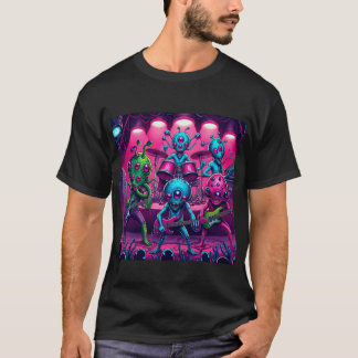 T-shirt Aliens jouant de la musique sur scène